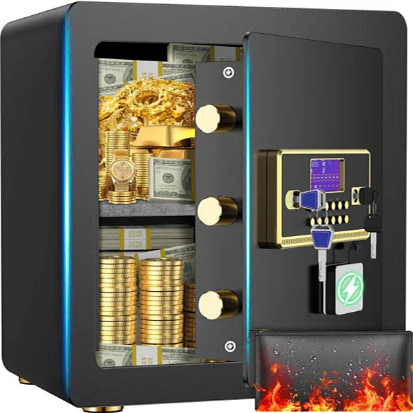 TNTANTS 2.0-5.3 Safe Box Digital Keypad LCD Screen Home Security with Fireproof Waterproof Bag Adjustable Shelf Combination Lock Heavy Duty Gift Guide - TNTANTS