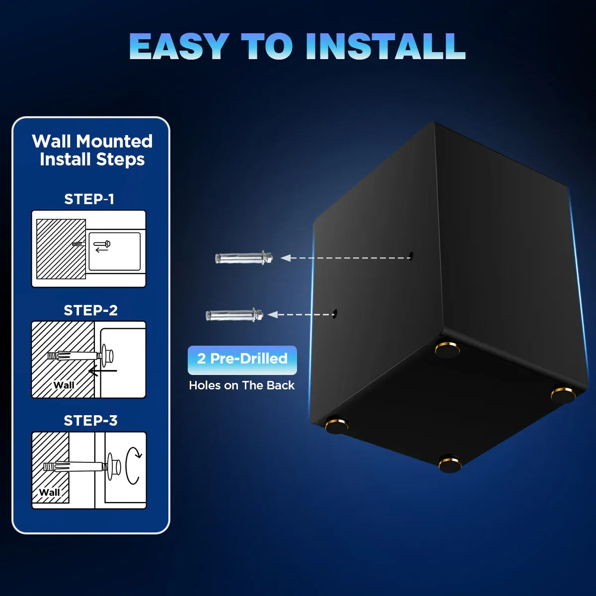TNTANTS 2.8 Safe Box for Home Security, with Alarm System, Adjustable Shelf, Digital Keypad for Cash Jewerly Valuables, Combination Lock, Heavy Duty Modern Protector, Fireproof Bag Black Blue - TNTANTS