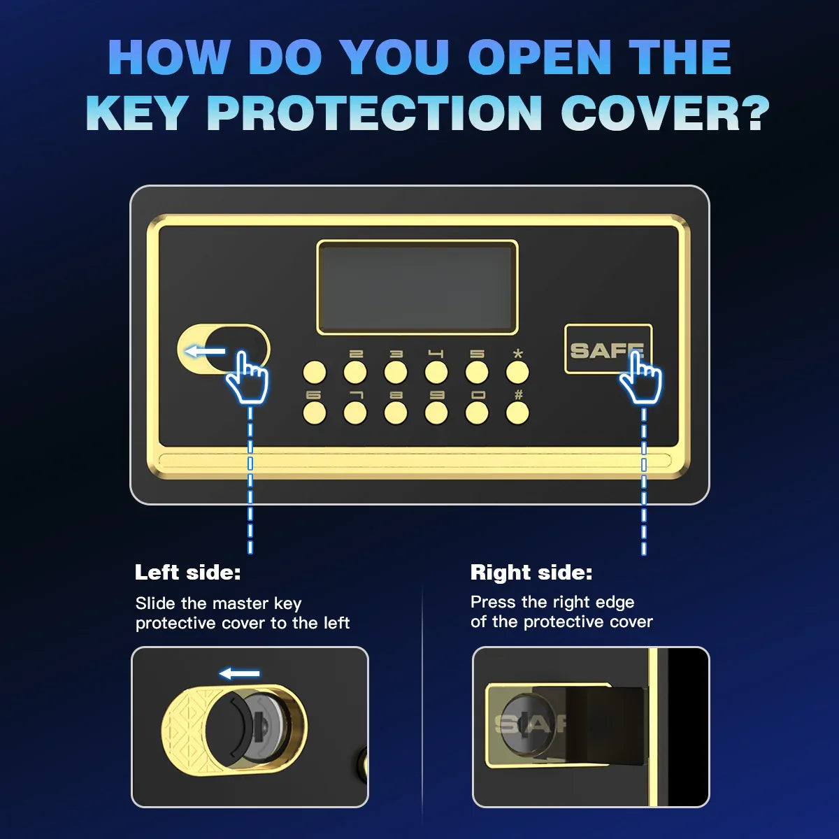 TNTANTS 2.8 Safe Box for Home Security, with Alarm System, Adjustable Shelf, Digital Keypad for Cash Jewerly Valuables, Combination Lock, Heavy Duty Modern Protector, Fireproof Bag Black Blue - TNTANTS