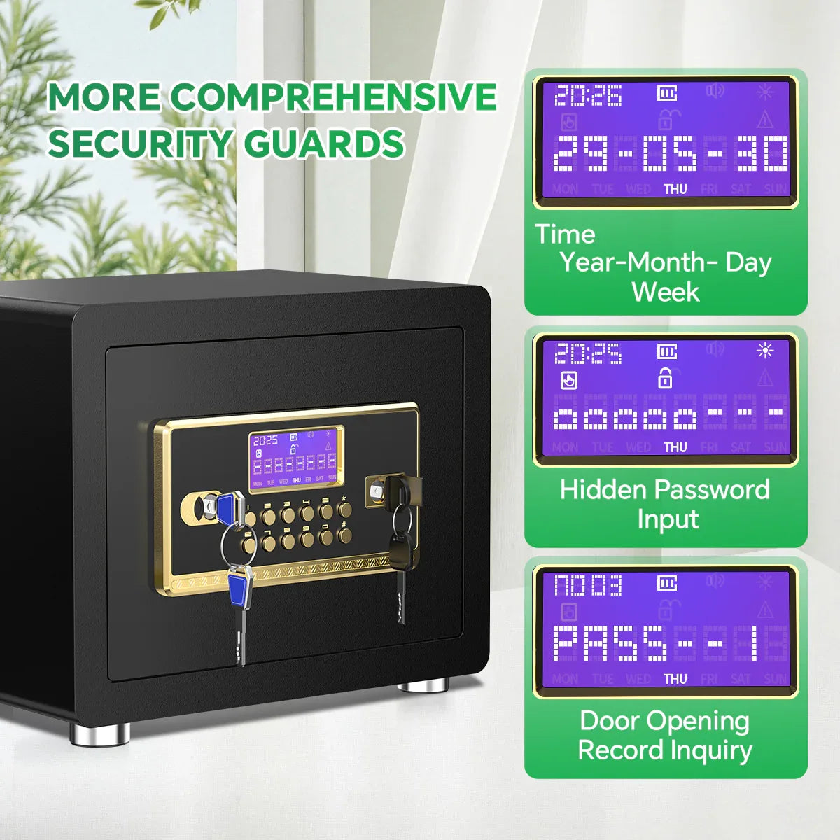 TNTANTS 2.0 Safe Box for Home Security, with Digital Keypad, Removeable Shelf, LCD Screen, for Money Jewelry, Heavy Duty Locks safety - TNTANTS