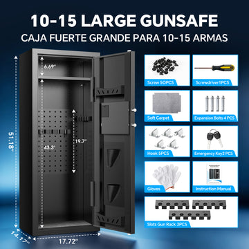 ACTIGER 12–16 Large Gun Cabinet with Digital Keypad and LED Light